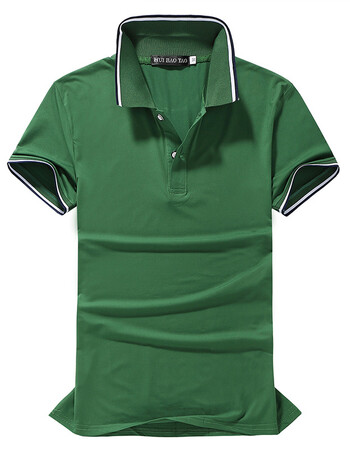 缇思曼2018男士纯色短袖t恤翻领polo衫修身 绿色 l
