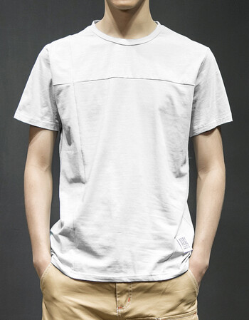 短袖t恤男2018夏季修身上衣服圆领韩版潮学生纯色打底衫体恤男装 白色