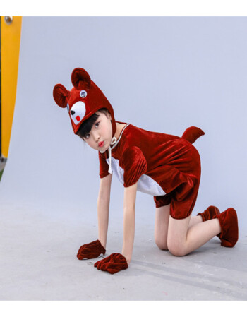 六一新款童装大狗熊服装幼儿棕色小熊动物衣服儿童卡通造型演出服