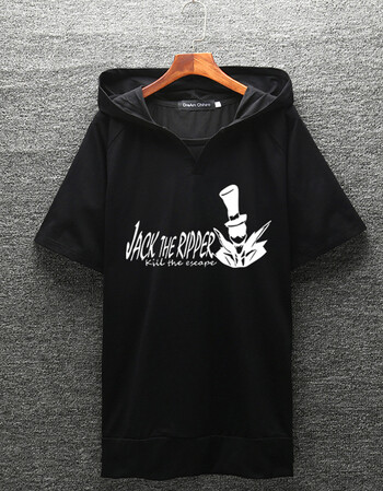 人格卫衣游戏周边衣服短袖t恤薄款连帽外套男青少年学生夏季 黑色杰克