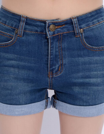 珂梵图女卷边牛仔短裤衩韩版显瘦加肥加大胖mm33 34 36 38 40码半截