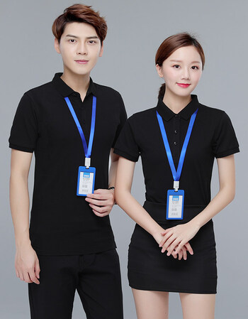 2018新款夏天工作服短袖t恤定制员工衣刺绣logo纯色男女有翻领polo衫