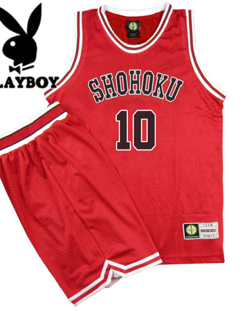 积极自由【灌篮高手球衣套装】湘北红白黑色篮球服10号樱木花道全队印