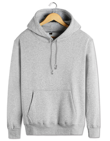 春秋季diy来图logo定做套头连帽衫长袖卫衣男女款刺绣班服工作服 灰色