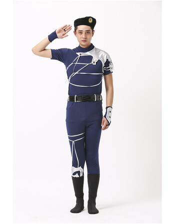 新款迷彩演出服男军装迷彩海军表演服水兵舞蹈军鼓服装套装 藏青色 xl