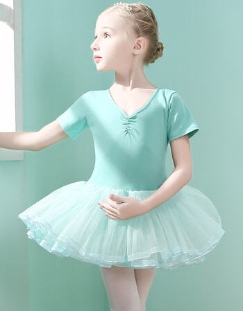 儿童舞蹈服夏季短袖女童芭蕾舞裙小女孩练功服幼儿园六一演出服装
