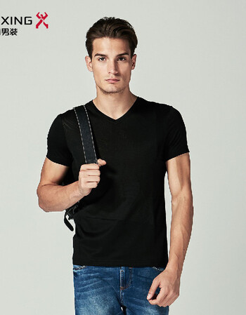 劲霸男士t恤柔滑透气莱赛尔短袖棉t恤 黑色 170_ 5折现价268元