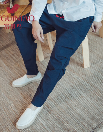 富贵鸟日系工装宽松练功休闲裤男垮裤 藏青色 2xl
