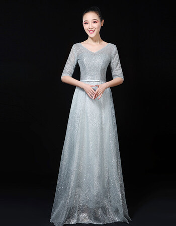 古莱登大合唱服演出服装女新款唱歌朗诵礼服长裙主持人舞台服合唱团 