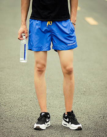 三分裤男夏装休闲短裤男速干运动短裤健身锻炼短裤跑步裤四分裤 蓝色
