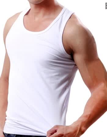 大码男士莫代尔背心夏季胖子加肥加大码宽松薄款高弹宽背男汗衫 白色