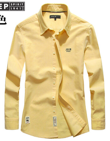 男装 衬衫 jeep spirit 1941 吉普衬衣纯棉白色男士长袖牛津纺白衬衫