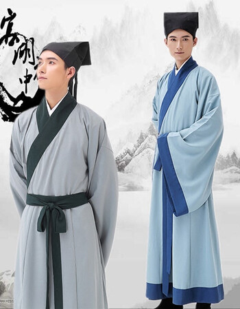 古代江南才子汉服 影视演出服戏服 金色 170