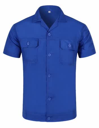 工作服定制夏季短袖奥克斯售后工装衣服定做格力空调维修刺绣 全蓝色