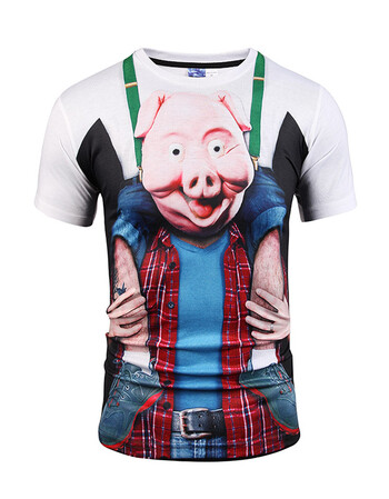 夏季短袖t恤男个性恶搞骷髅头骨架搞怪3d图案印花情侣装半袖衣服 背带