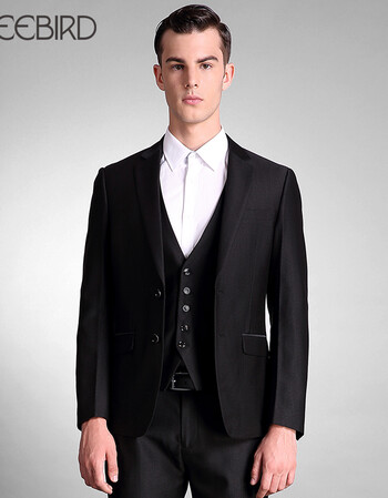 free bird/自由鸟秋冬男士商务西装外套 英伦休闲职业西服5212476 5d1