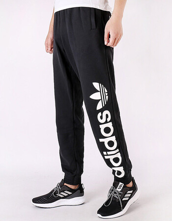 阿迪达斯三叶草运动套装男2018秋季防风连帽运动夹克外套收口长裤 bq