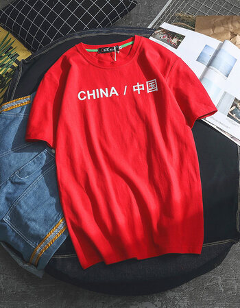 港风夏季男女原宿半袖ulzzang休闲短袖t恤韩版宽松情侣中国潮流t 红色