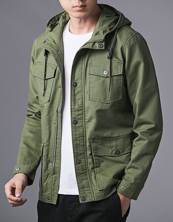 韩版潮流2018新款男装修身休闲衣服外套青看薄款帅气 军绿色(zg4112)