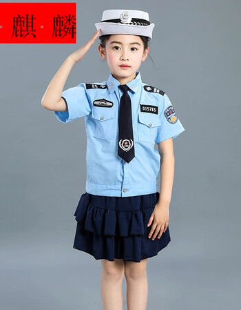保安文工团表演儿童保安服装演出服男女童小军装保安门卫表演服中小