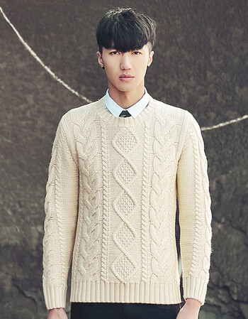 芮婕服装店*2015秋冬男士麻花修身纯棉毛衣男青年套头韩版针织衫毛衣