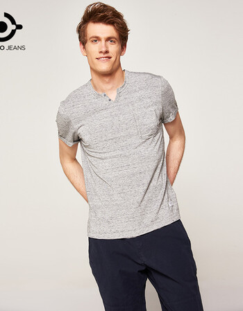 bonobo男士夏季个性简约v领短袖t恤-8122048285 285 灰色 s