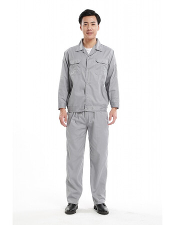 工作服长袖短袖套装男女工程服汽修工装服劳保服厂服上衣fcx 灰色长袖
