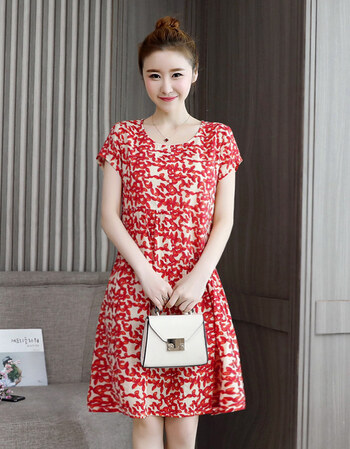 棉麻连衣裙2018新款夏季宽松大码妈妈装中国风中年碎花休闲裙子女