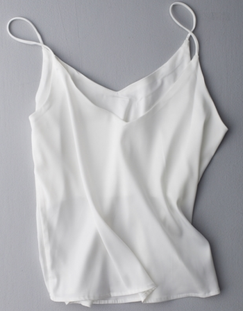 百搭色丝绸性感吊带v领韩版无袖短款夏宽松打底打低背心女chic 白色