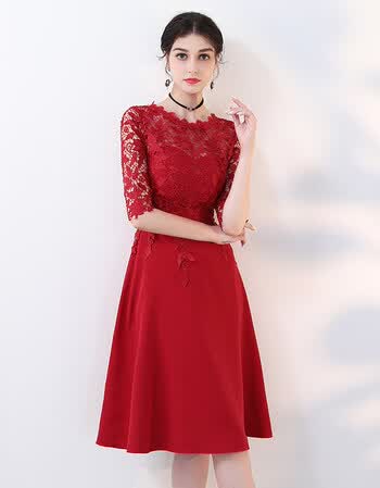 新娘敬酒服春季2018新款结婚礼服女红色回门连衣裙夏季端庄大气 酒