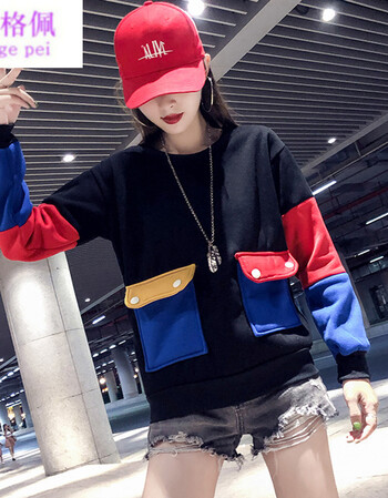 青少女社会女生成人胖妹妹大码女装套头卫衣女秋装2018新款初中学生