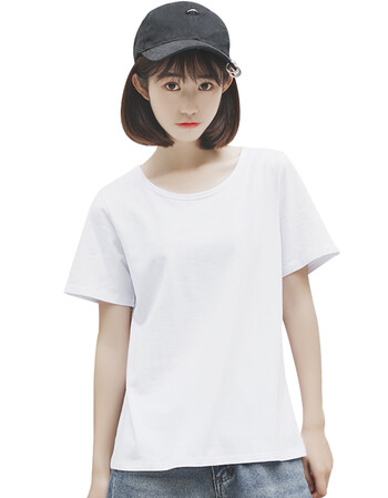 夏季白色t恤女短袖2018新款韩版宽松百搭学生纯白上衣潮 白色 s
