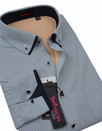 猫人保暖衬衣男时尚休闲商务长袖方格棉质冬款加绒加厚衬衫th1051