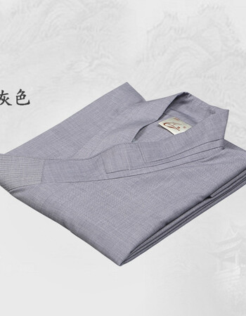 棉料僧衣僧服长褂大褂春夏季薄款男女佛教和尚衣服出家人僧袍 灰色 44