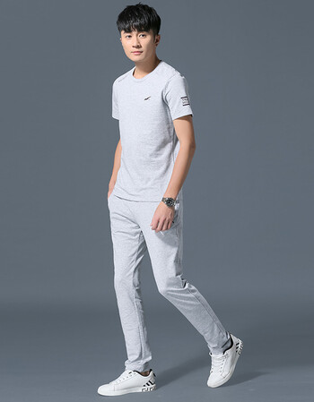 夏季休闲运动套装男士短袖薄款夏天运动衣运动服套装运动装两件套