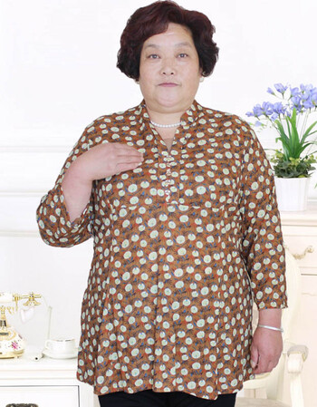 t恤春夏秋时尚显瘦200斤胖太太妈妈装 焦糖蒲公英 9xl 建议260斤左右