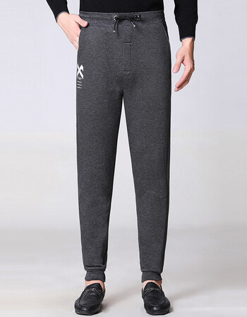 新款品牌高端男装羊绒裤保暖中青年男士羊毛打底中腰弹力加厚加绒裤