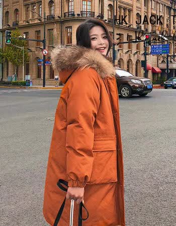 hk jack tao 潮牌2018秋冬季新款百搭棉服女中长款韩版羽绒棉袄加厚