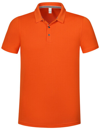 厂家批发广告衫文化衫定制短袖男polo衫t恤翻领企业工作服印logo 橙色
