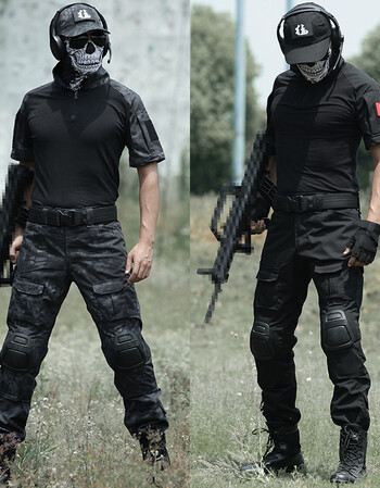 迷彩服套装男特种兵衣服夏季短袖作训服军迷野战美军蛙服战术套装