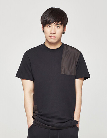 passionarts设计师潮牌 撞色拼布侧开叉t恤宽松运动纯棉透气短袖夏