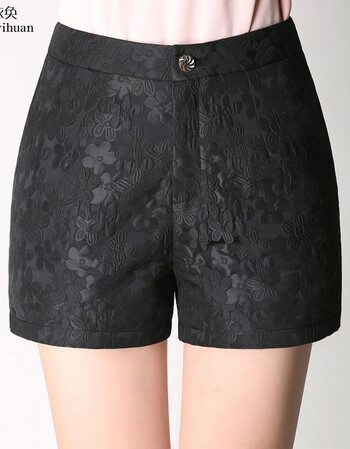 韩版靴裤百搭显瘦欧洲站休闲短裤打底裤子中年女式三分裤fz628 黑色 l