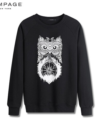 rampage 美国潮牌2018秋季新款套头圆领印花卫衣男士学生青少年运动