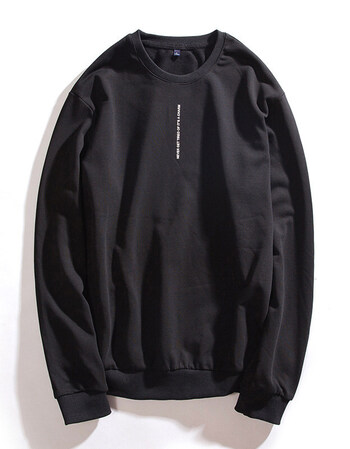 圆领套头上衣外套字母印花运动休闲卫衣潮休闲西域骆驼男装hm 黑色