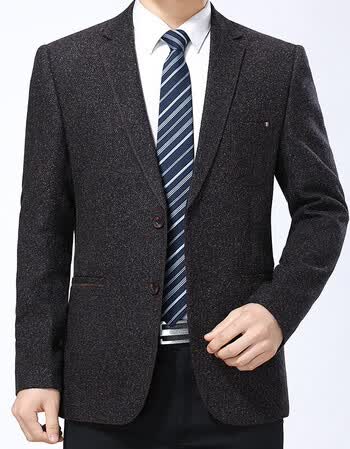 男装 西服 梦梦奇 京东品质保障 秋冬中年西服男士外套厚款中老年休闲