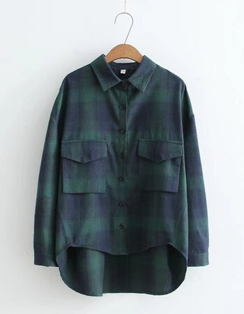 格子衬衫女衬衣长袖宽松韩版百搭学生上衣女2018春装新款社会外套