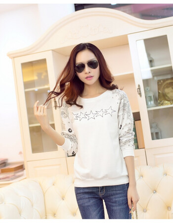 2018韩版新款春秋季宽松长袖t恤女圆领大码女士秋衣外穿上衣服潮 8207