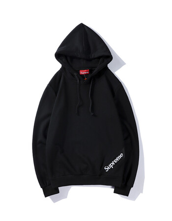 supreme连帽卫衣男欧美潮牌刺绣superme外套官网bapa秋季情侣 黑色