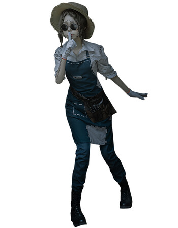 第五人格cos园丁围裙帽子眼睛艾玛伍兹女cosplay服装园丁cos全套 牛仔