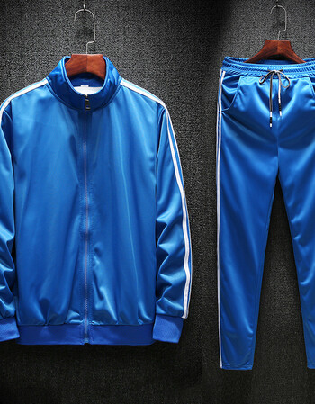 校服运动套装小学初中高中生男女长袖春秋季班服秋装三件套 深蓝色